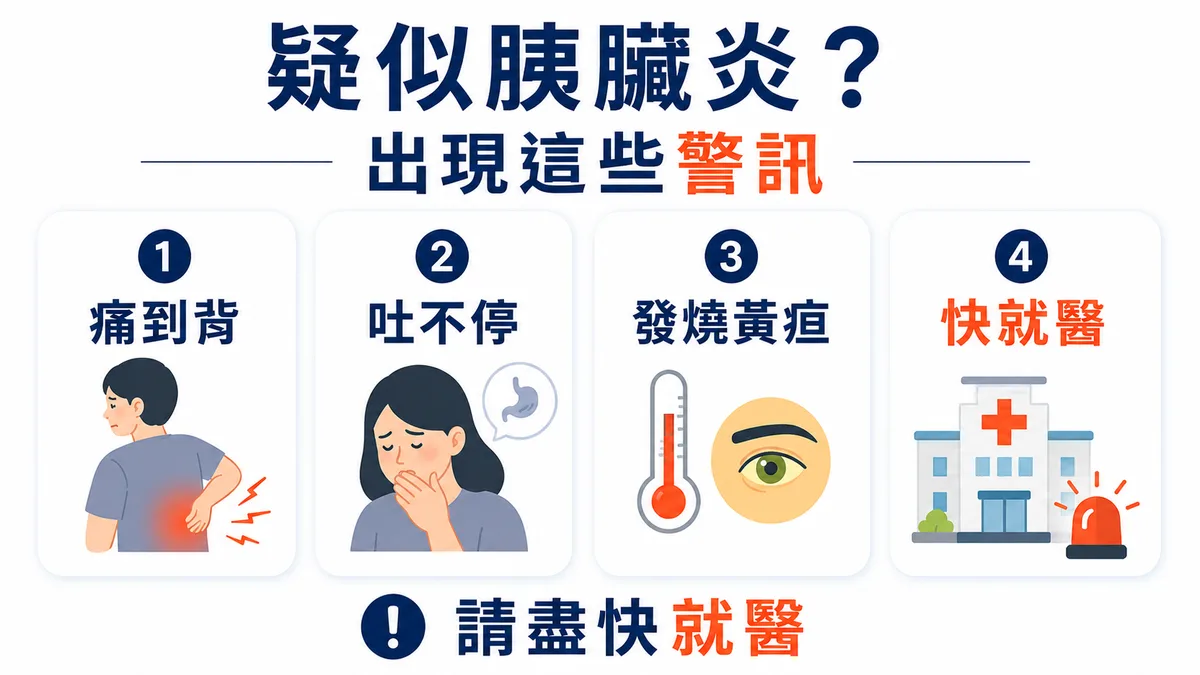 胰臟炎警訊圖：痛到背、吐不停、發燒黃疸，出現時請盡快就醫