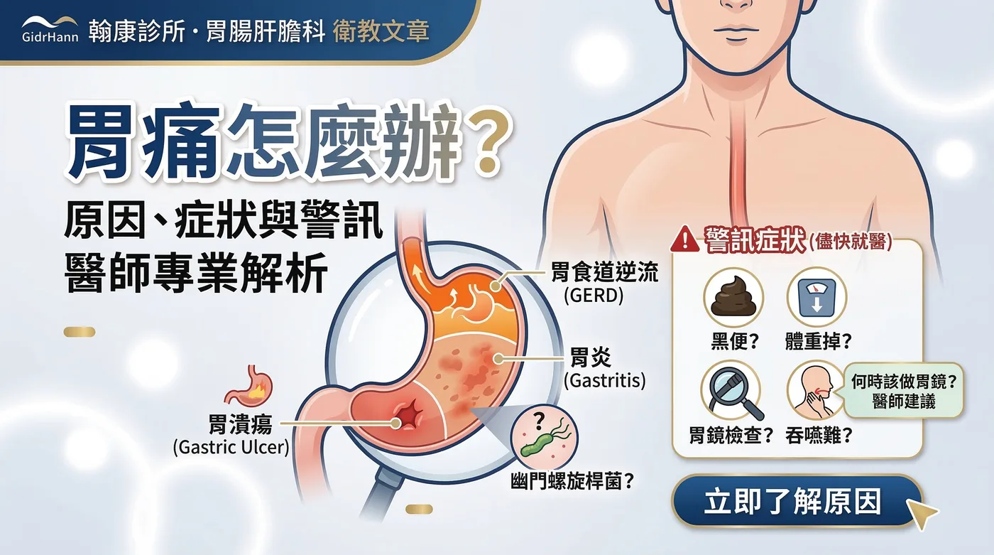 胃痛怎麼辦？腸胃科醫師教你判斷原因與症狀